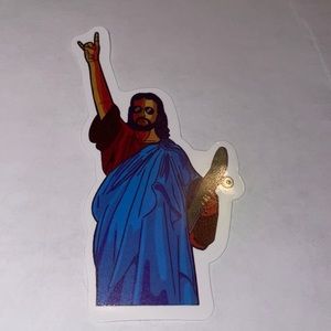 Skateboarder Jesus Figure sticker